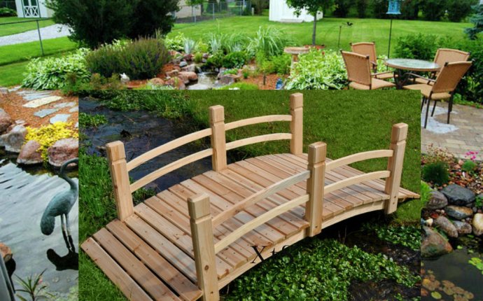 Details about Wood Garden Bridge Landscape Pond Decor Feng Shui