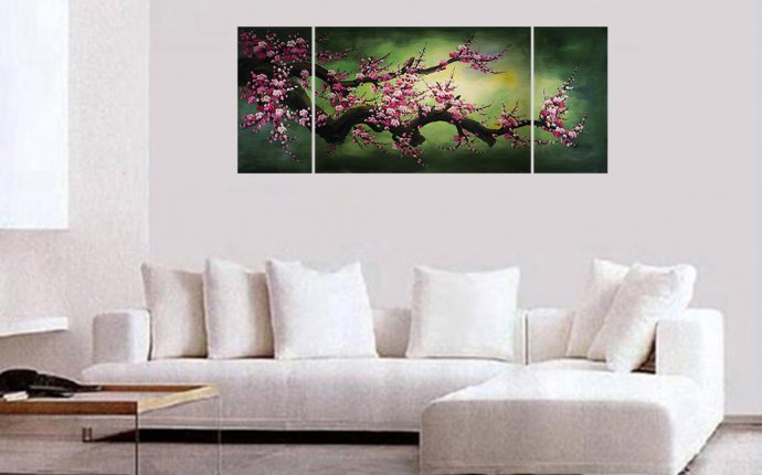 Shui Painting Wall Art Decor Chinese Cherry Blossom Painting