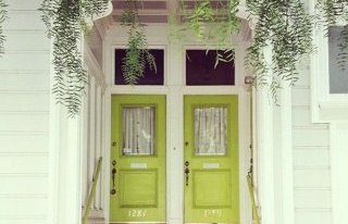green and magenta colors feng shui front doors
